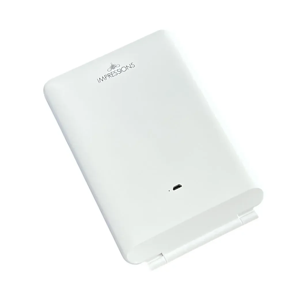 Impressions Vanity Fleur Touch Pad Mini Tri-Tone LED Makeup Mirror White